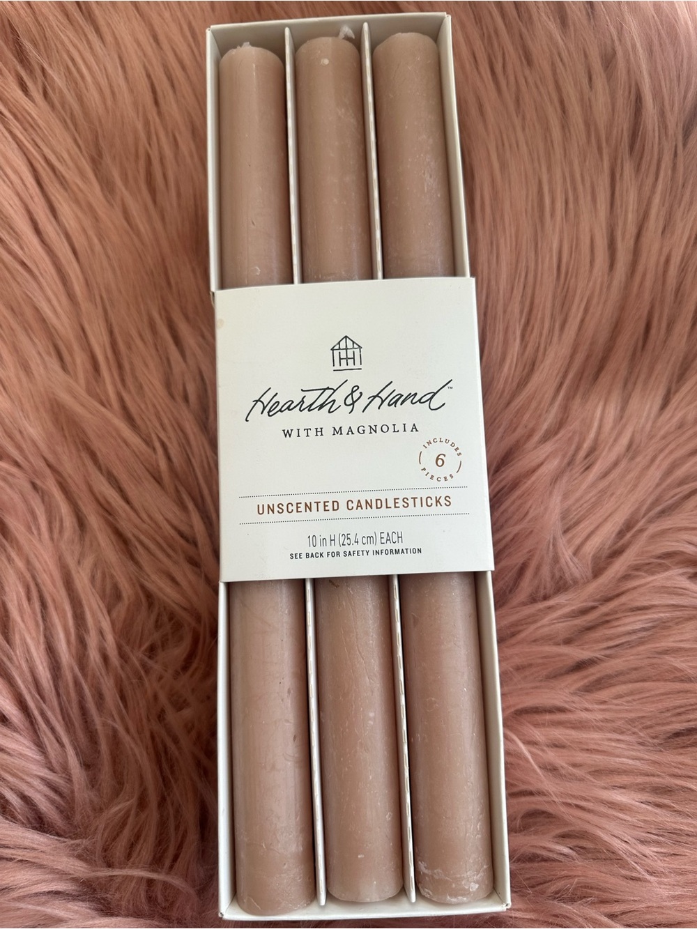 Hearth & Hand Unscented Candlesticks - Blush Pink (Set of 6)